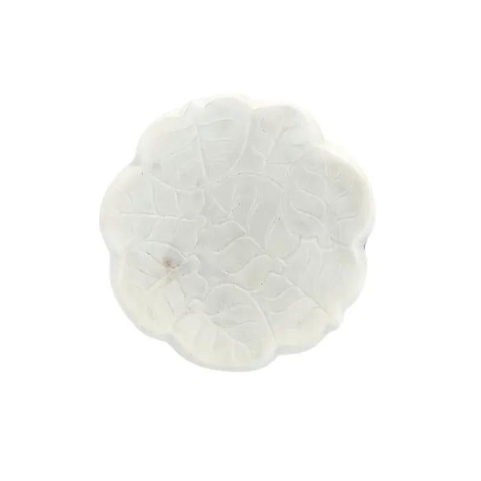 Marble Leaf Trinket Bowl White 10cm
