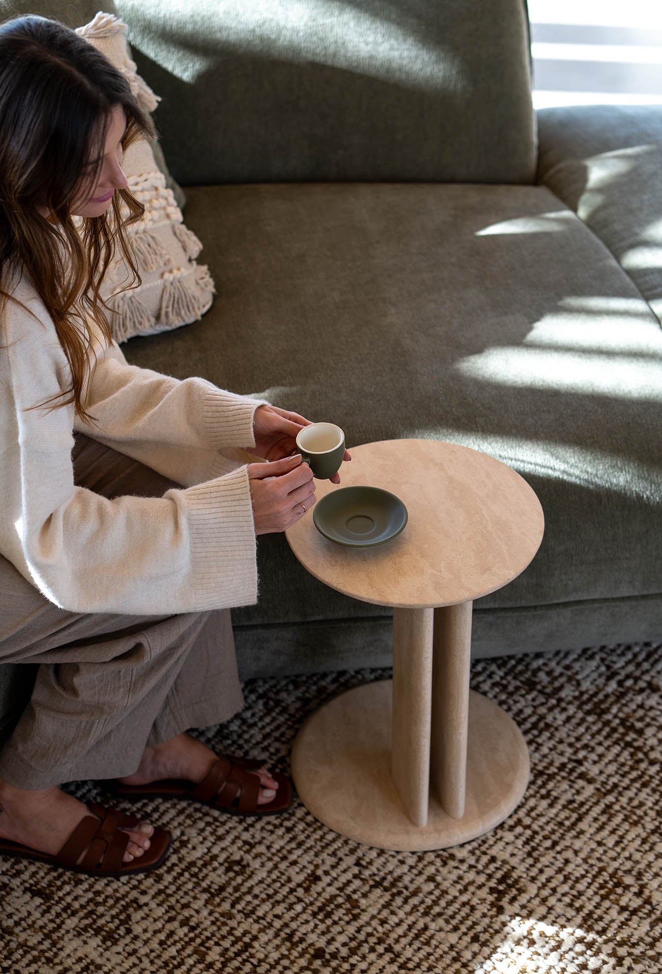 Roquette Side Table, light Travertine