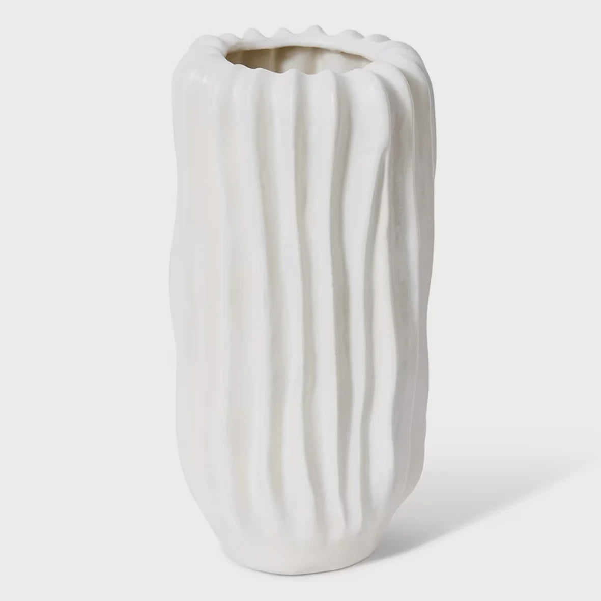 Alberto Tall Vase Ivory 15x15x31cm