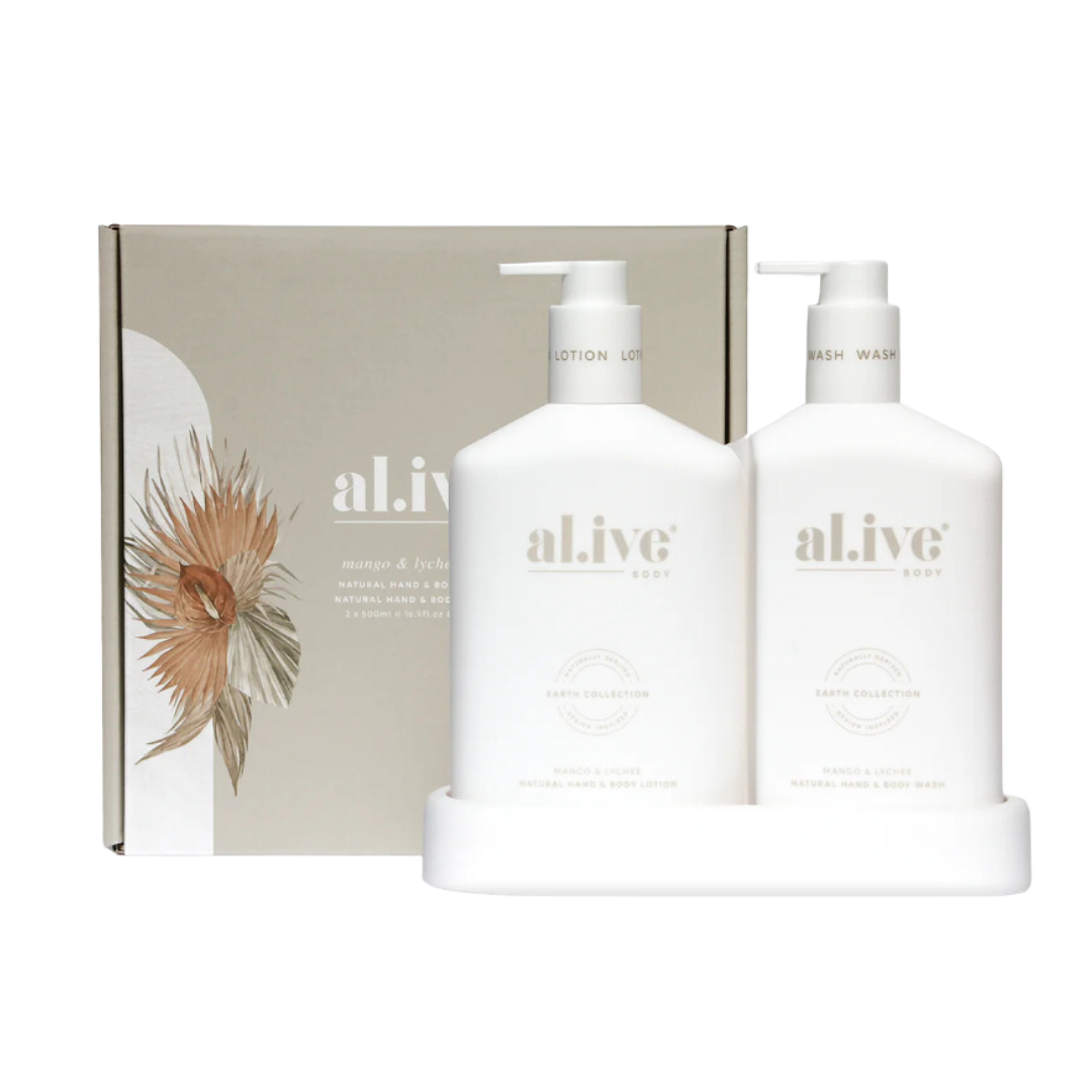 Al.ive Wash & Lotion Duo + Tray - Mango & Lychee