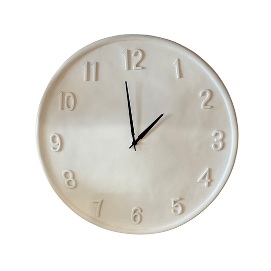 White Resin Clock 48cm