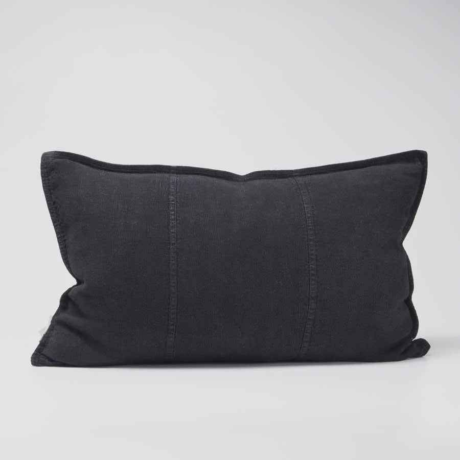 Luca Linen Cushion Black 40x60cm