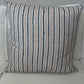 Custom Heavy Linen Stripe, Charcoal/Taupe Cushion 55x55