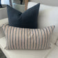 Custom Heavy Linen Stripe, Charcoal/Taupe Cushion 40x60