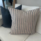 Custom Heavy Linen Stripe, Charcoal/Taupe Cushion 55x55