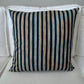 Custom Heavy Linen Stripe, Blue/Tan Cushion 55x55