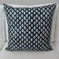 Custom Heavy Linen Diamond, Blue/Tan Cushion 55x55