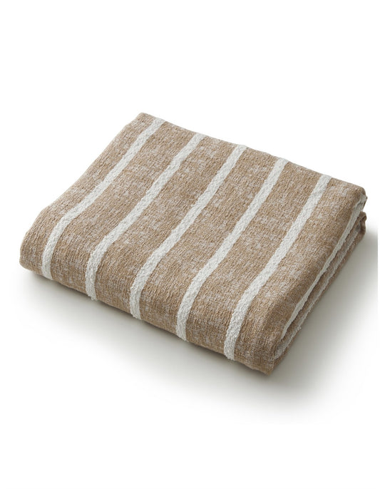 TEXTURED WOVEN STRIPE THROW  - Piazza Haze