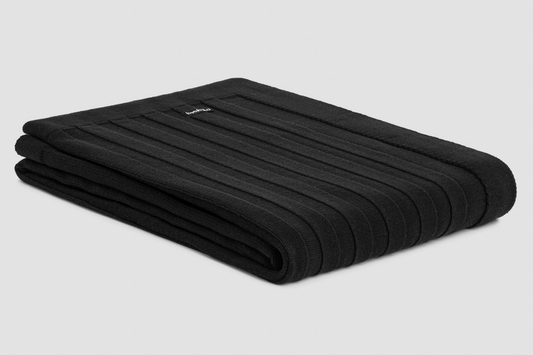 Flat Rib Cotton Throw - Black