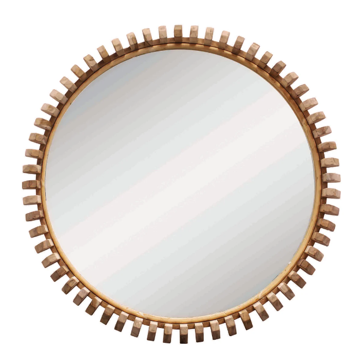Lindi Round Mirror Small - Natural Oak 52cm PICK UP ONLY
