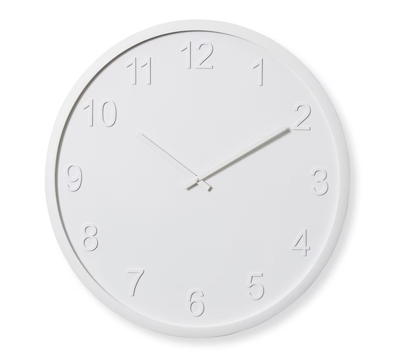 Lenox Wall Clock, White 40cm
