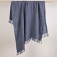 Burton Vintage Blue Linen Throw 130x170cm