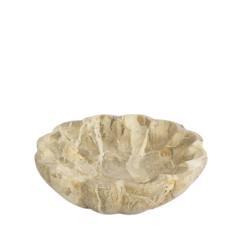Oro Marble Scallop Bowl - Butterscotch