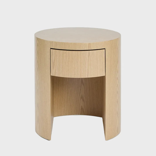 Arc Bedside Light Oak 1 Drawer