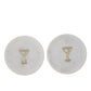 Atri S/2 Marble/Brass Coaster 10cm White
