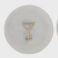 Atri S/2 Marble/Brass Coaster 10cm White