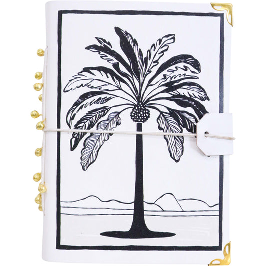 Leather Note book Balmy Palma Wht/Blk