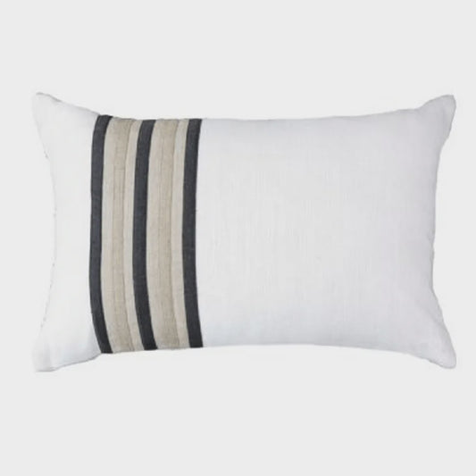 Regents stripes Linen White Lumber 35 x 53 cm