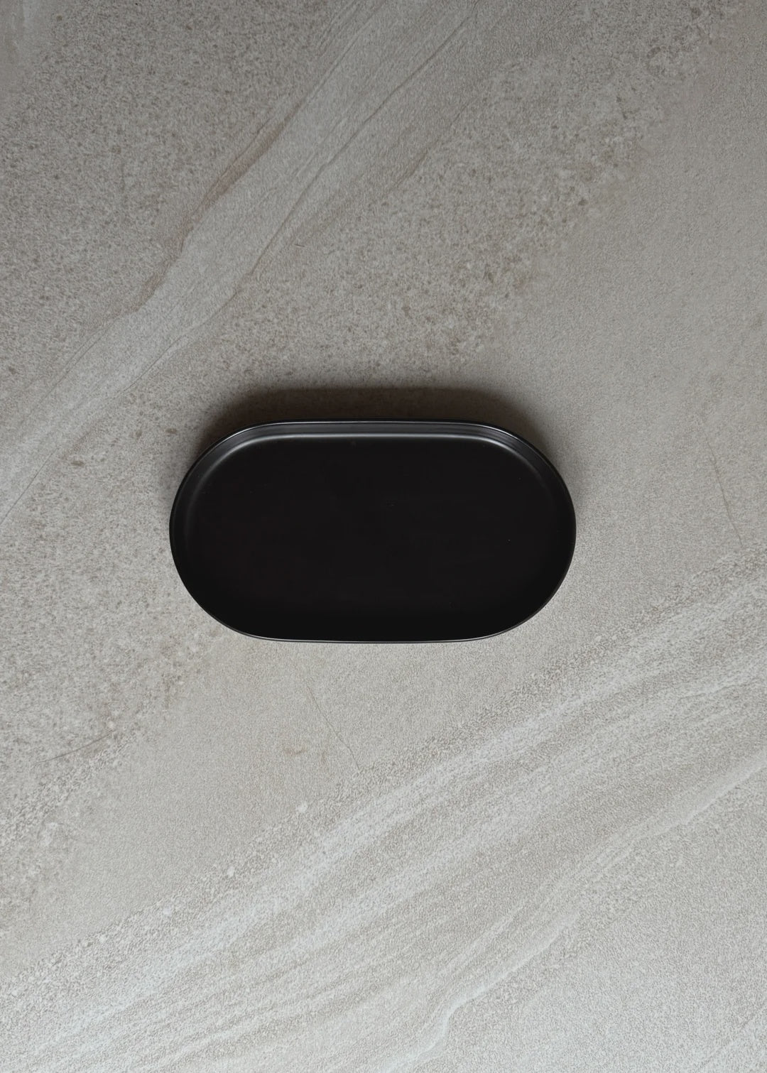Deco Oval Catchall Black Tray Small 19cm