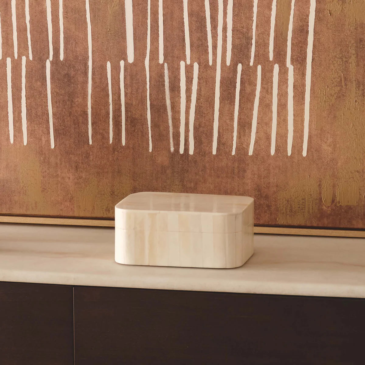 Karia Bone Box - Cream H8 x L18 x D13cm