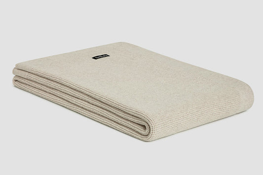 Small Box Cotton Throw - Sand