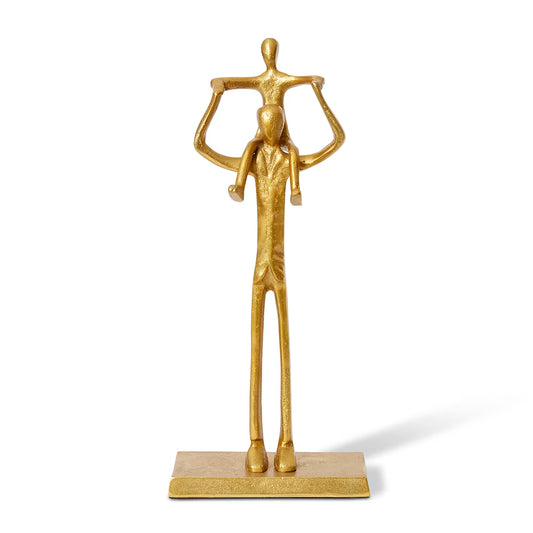 Father & Son Sculpture Gold 17x9x39cm