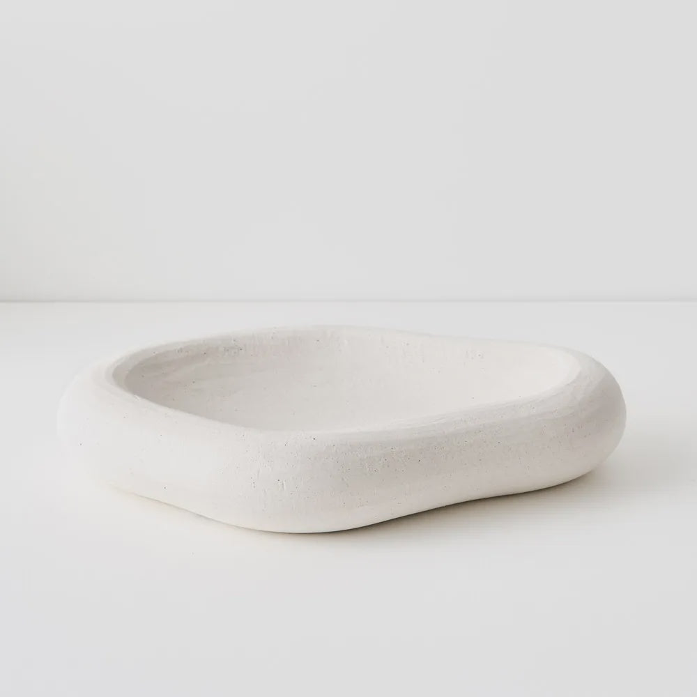 Fedila Bowl White Chalk 6.5Hx38cmD