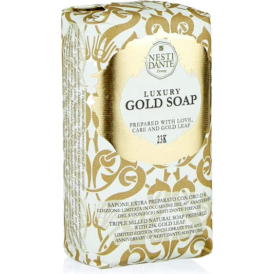Nesti Dante luxury gold soap with gold leaf