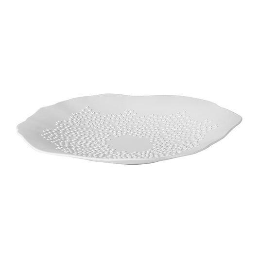 Grazia Bisque Ceramic Embossed Plate - Large