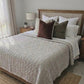 Lagoon Linen Cotton Quilted Bed Cover Massive Blanket Coverlet 230cm x 250cm - Grey Beige