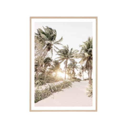 Island Sunrise Print 87x122 Oak Frame