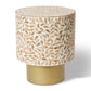 Kartik Side Table Cream/Natural/Gold 38x38x45cm