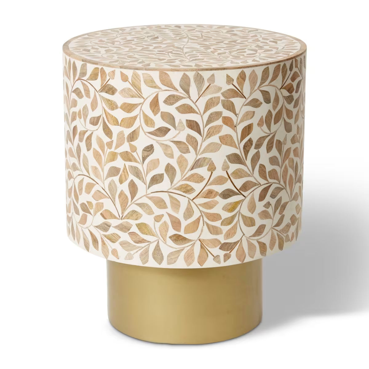 Kartik Side Table Cream/Natural/Gold 38x38x45cm