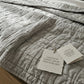 Lagoon Linen Cotton Quilted Bed Cover Massive Blanket Coverlet 230cm x 250cm - Grey Beige