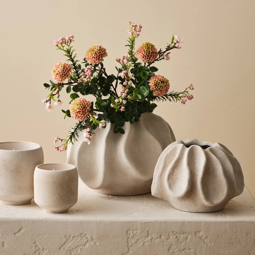 Nampula Wide Vase 17hx25d White