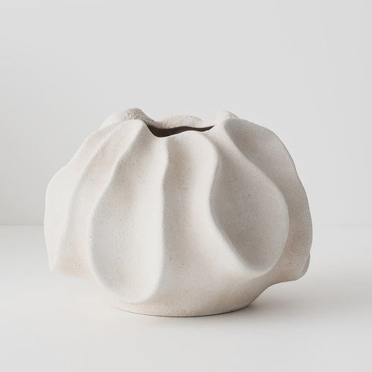 Nampula Wide Vase 17hx25d White