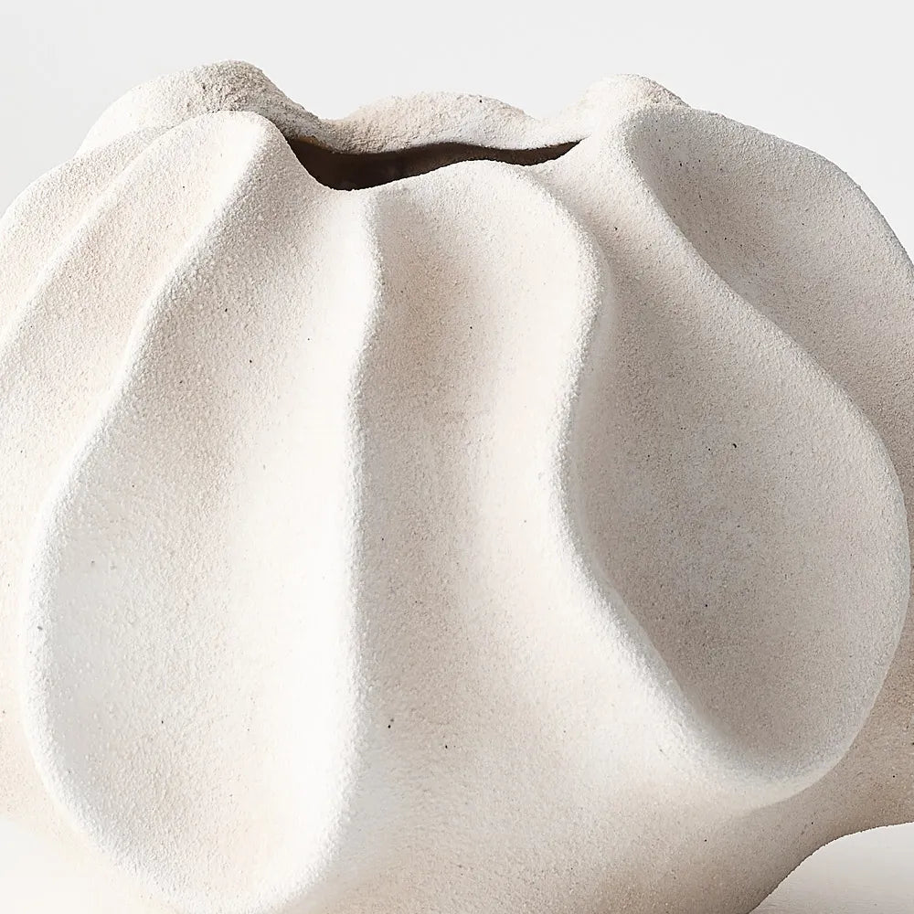 Nampula Wide Vase 17hx25d White