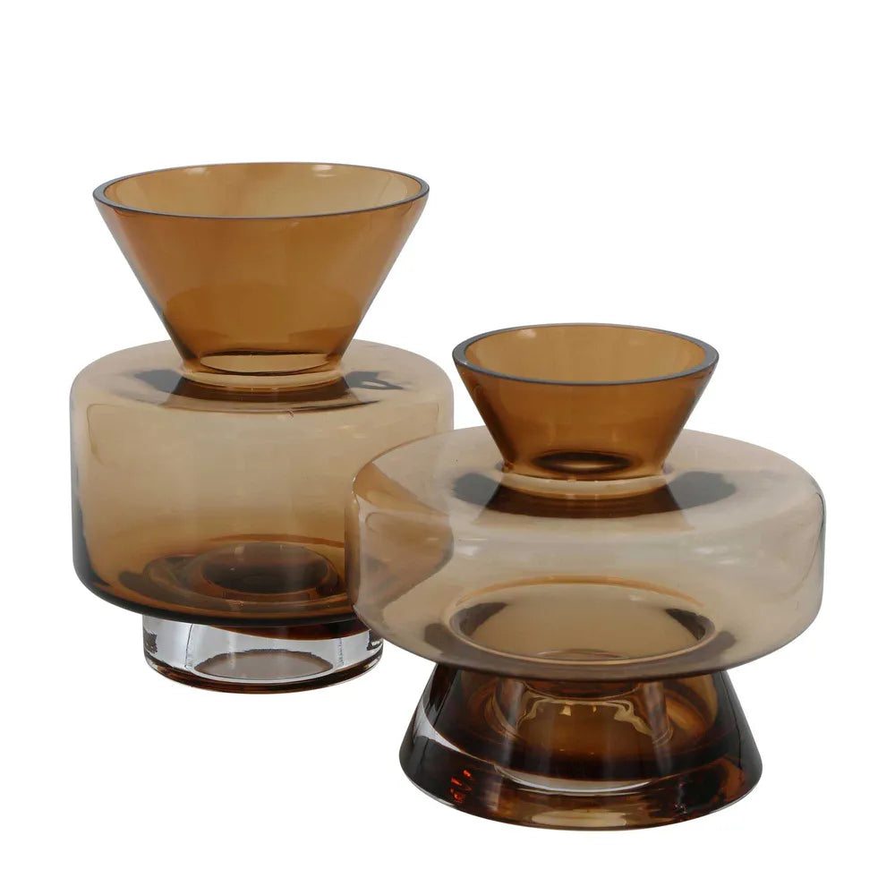 Neridah Glass Vase Small Brown