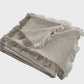 Riviera Heavy Weight Texture French Linen Fringed Edge Massive Throw Bedcover 140cm x 230cm- Oatmeal