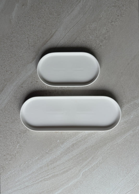Deco Oval Catchall Tray Large White 30cm