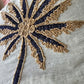 Palm Tree Embroidery Cotton Cushion 55cm Square - Off White