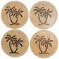 Leather Coasters S/4 Palm