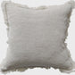 Riviera Heavy Weight Texture French Linen Fringed Edge Cushion 60cm Square- Oatmeal