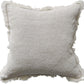 Riviera Heavy Weight Texture French Linen Fringed Edge Cushion 60cm Square- Oatmeal