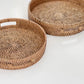 Round Rattan Tray Brown 35 cm
