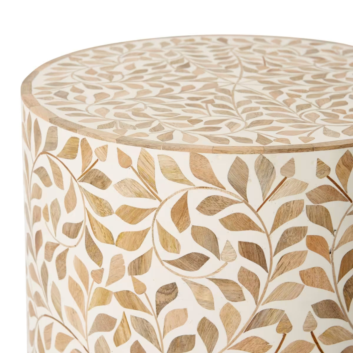Kartik Side Table Cream/Natural/Gold 38x38x45cm