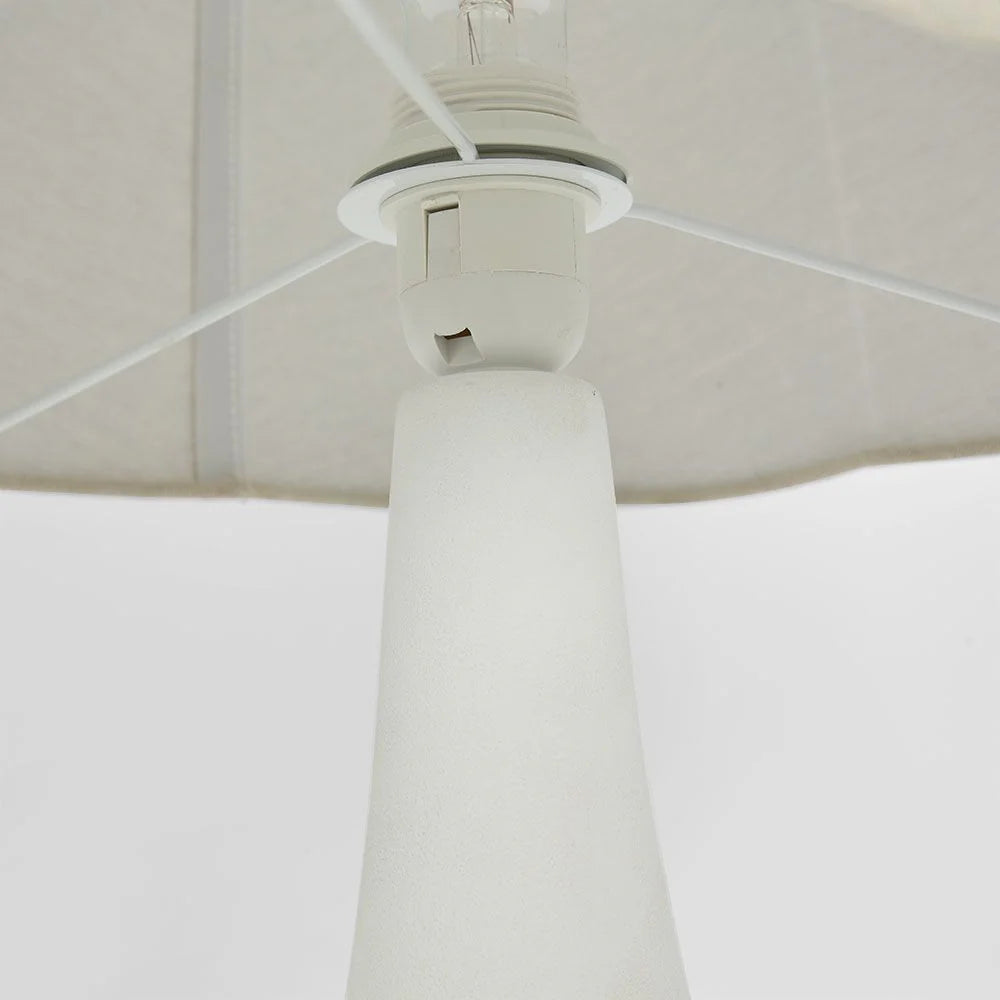 Soren Table Lamp & Linen Pleated Shade-White