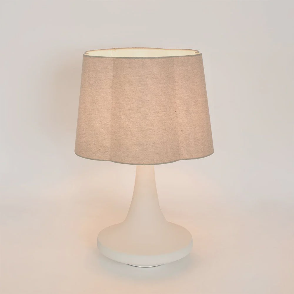 Soren Table Lamp & Linen Pleated Shade-White