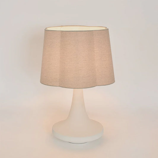 Soren Table Lamp & Linen Pleated Shade-White