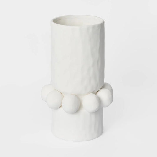 Tall Tiki Vase - White